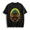 Cool Skull With Cap Graphic Casual Short Sleeve T-Shirt Pure Cotton T-shirt
