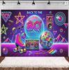 Retro Zurück in die 70er 80er 90er Hintergrund Neon Graffiti Klebeband Disco Hintergrund Geburtstagsparty Freunde Party Fotostudio Dekoration