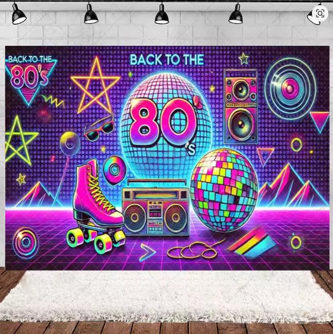 Retro Zurück in die 70er 80er 90er Hintergrund Neon Graffiti Klebeband Disco Hintergrund Geburtstagsparty Freunde Party Fotostudio Dekoration