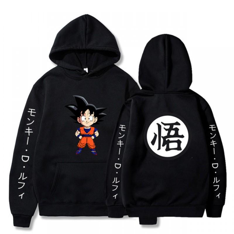 Dragon Ball Anime Hoodie Sweatshirt Teens Men Long Sleeve Fleece Lined Pullover Casual Streetwear
