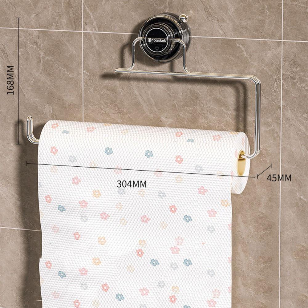 Strong Suction Cup Kitchen Tissue Holder Wall Mounted Rust-proof Cling Film Storage Rack Rotated Space Saving chiaro