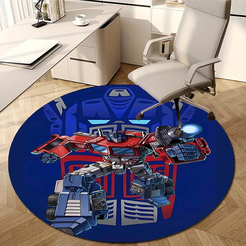 1pc Transformers1 Design Printed Area Round Carpet for Bedroom Living Room Home Decor Rugs Mat Non Slip Mat Rug for Bedside