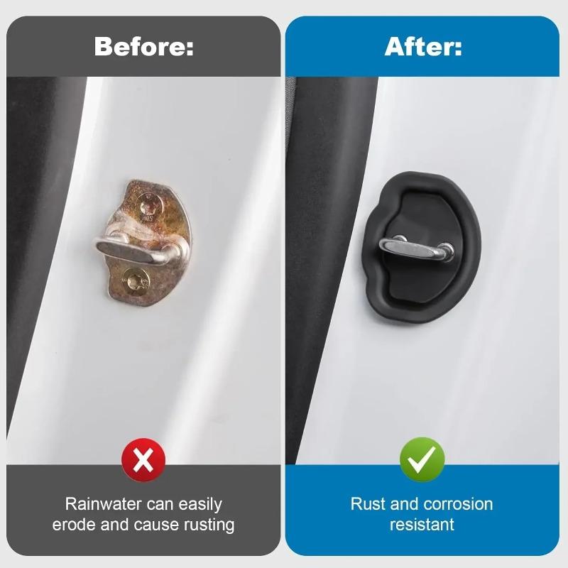 For Tesla Model Y Model 3 Car Door Shock Absorber Car Door Lock Protector Silicone Silent Car Door Lock Latches Cover Accessries