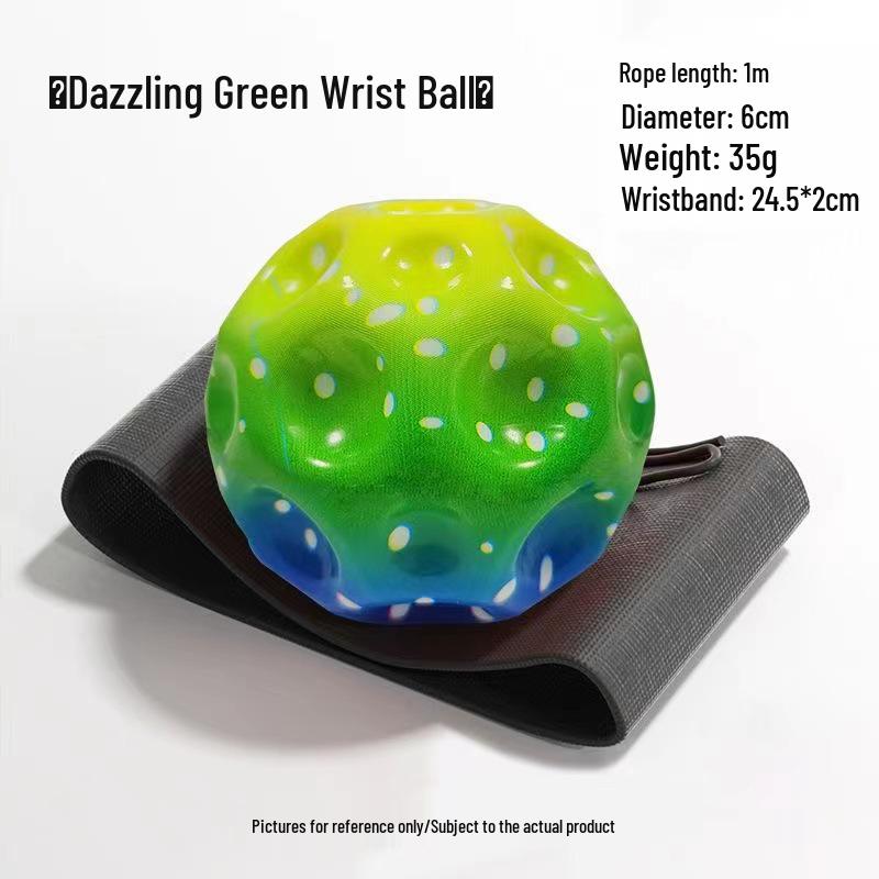Luminous Moonstone Rubber Reaction Ball with Rope for Children