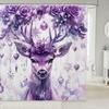 Pink Christmas Bathroom Curtain Cute Kawaii Bowknot Bell Shower Curtain Holiday Wreath Princess Style Bathroom Accessories For