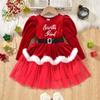 Girls Christmas Party Dress Festive Costume