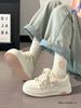 Sakura Pink Butterfly White Women's Platform Sneakers - Autumn 2025 Collection