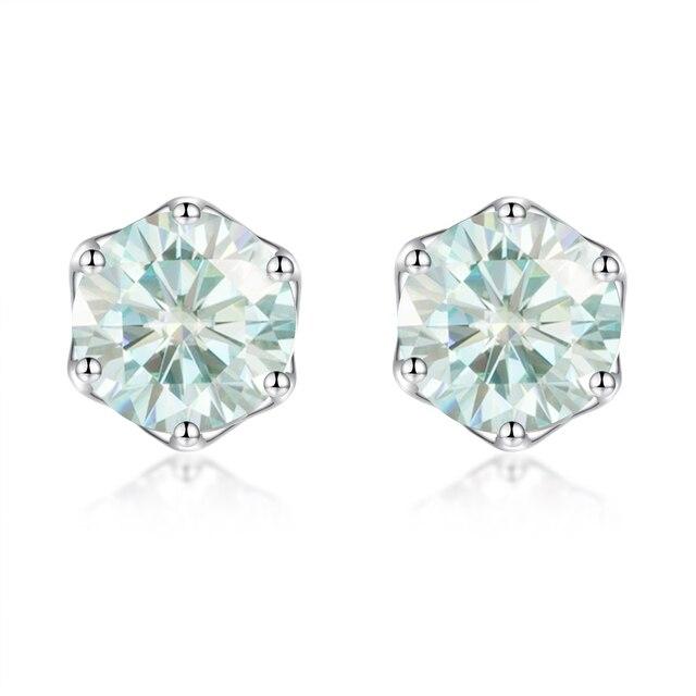 

18-каратное позолоченное круглое 2-каратное волшебное светло-голубое, зеленое D серьги-гвоздики с муассанитом для женщин и мужчин, стерлинговое серебро 925 пробы, ювелирные изделия