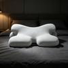 Cervical Support Pillow with Ice-Silk Cover Contoured for Bedroom, Back Sleepers