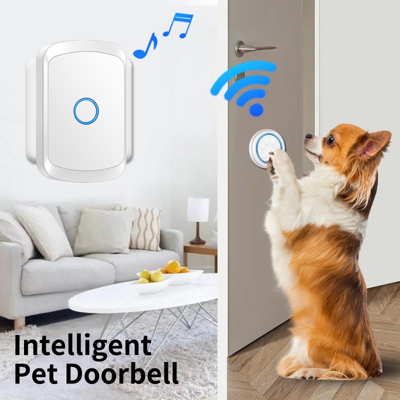 Wireless Waterproof Dog Training Doorbell with Touch Button, 60 Melodies, 5 Volume Levels, 1 Receiver + 2 Transmitters