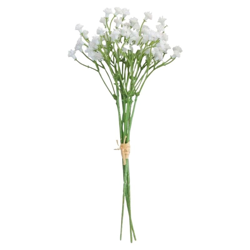 25Pcs Realistic Faux Gypsophila Flower For Wedding Bouquets Outdoor Indoors Decoration Long Time PVC Materials User Friendly Design