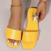 Sandali Donna Estivi Scarpe Piatte Punta Quadrata Slip-on Pantofole da Interno/Esterno per Ragazze Ciabatte da Spiaggia