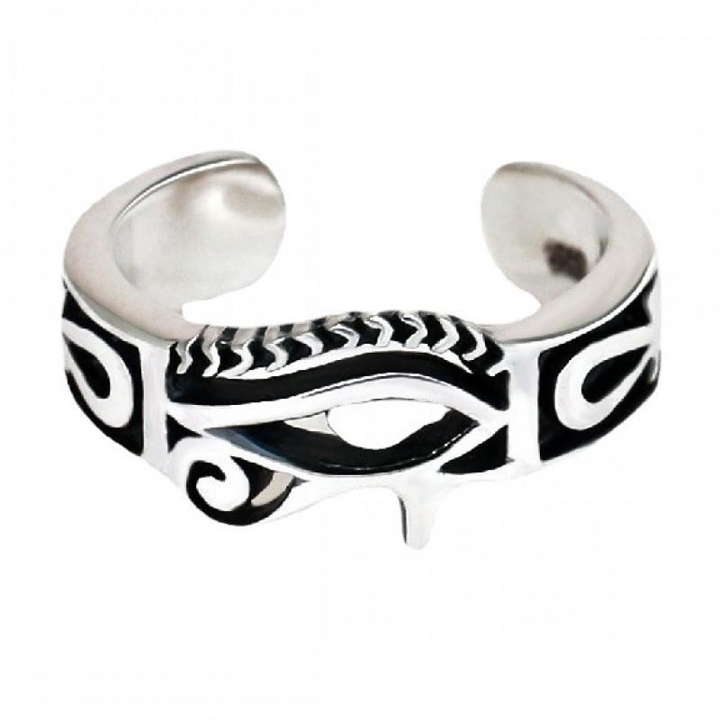 Adjustable Plated Horus Eye Ring Men Women Vintage Geometric Statement Jewelry