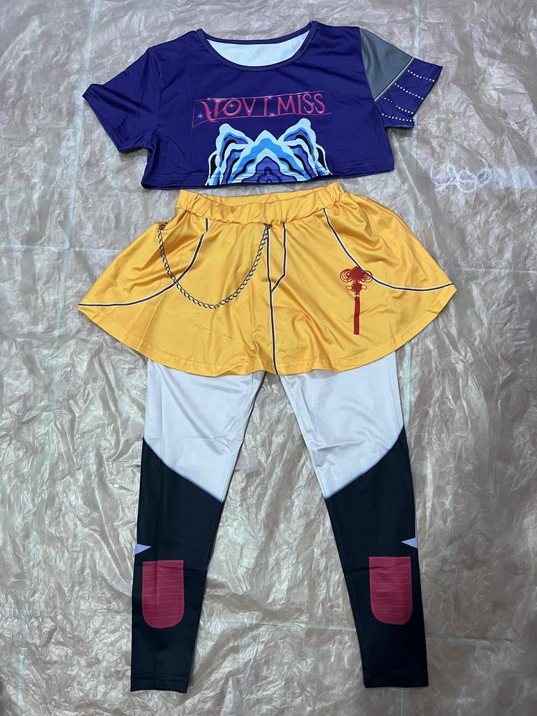 Barn Rumi Mira Zoey Cosplay KPop Demonjegere Jentekostyme K Pop Huntrix Gullkostyme Barn Halloweenfest Klær Antrekk