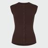 Europäische und amerikanische Damenbekleidung figurbetont schlicht Knopfleiste Strickpullover Cardigan Sommer ärmellos Rundhalsausschnitt Weste Westentop Damen