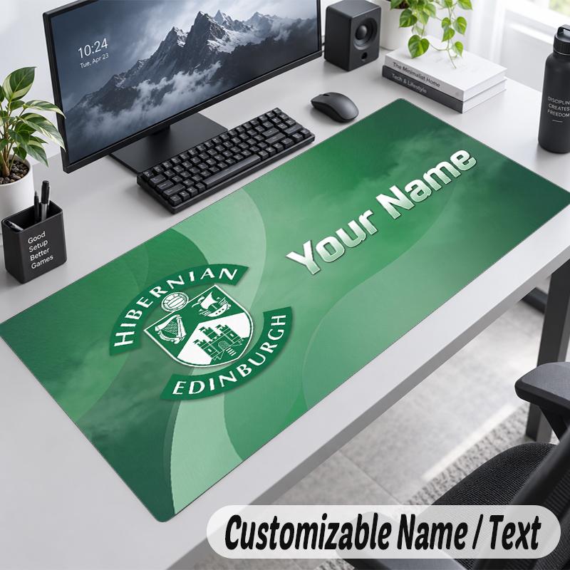 Custom Name Text Mouse Pad Hibernian FC Personalized Desk Pad For Work And Gaming