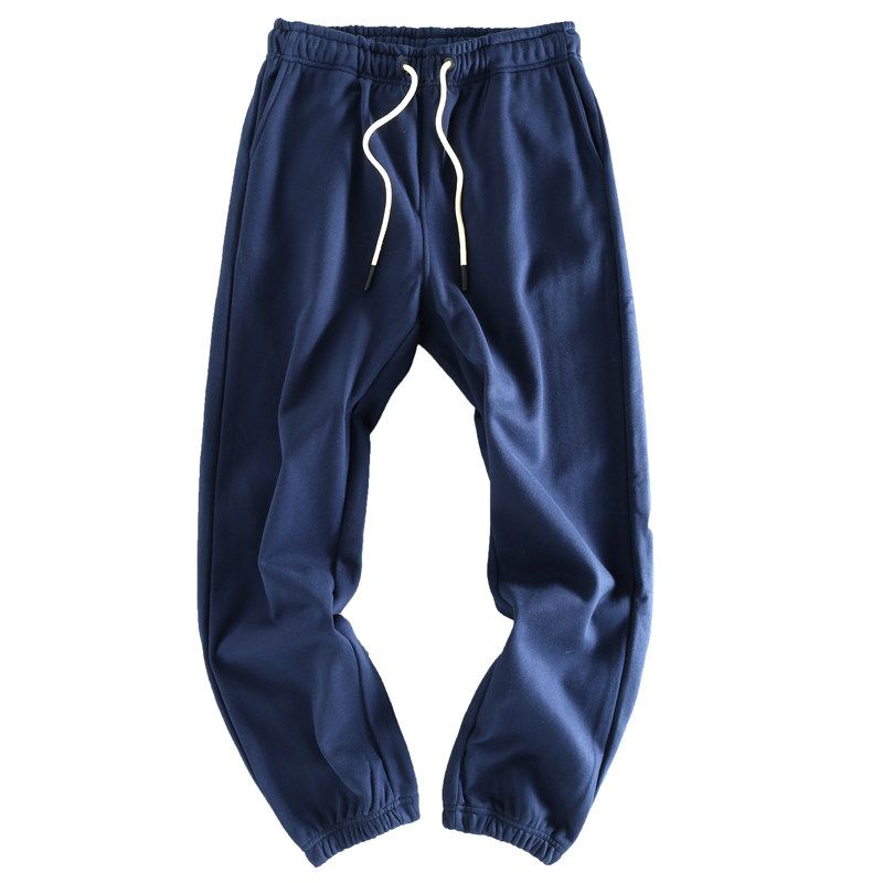 Foreign Trade Original Order Factory Direct Sales Men Pure Color Leak-Picking Big Sale Solid Color Terry Men's Trousers Drawstring Sports Casual Pants