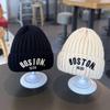 Autumn and Winter Ear Protection Wool Hat Letter Embroidery Thickened Warm Cover Baby Baby Children Knitted Hat