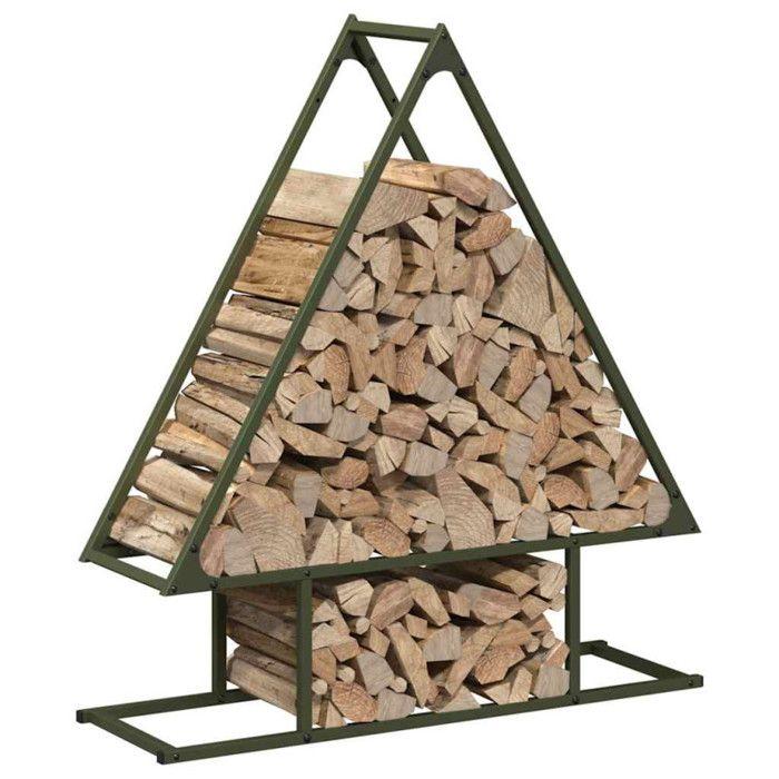 VidaXL Firewood Rack Olive Green 80x25x90 Cm, Fireplace Log Holder, Log Holder, Log Rack 864318