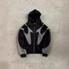 Women's Hooded Long Sleeve Zip Up Hoodie Loose Fit Hip Hop Color Block Patchwork Y2K Harajuku Streetwear Casual Sweatshirt Jacket