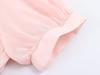 2026 Spring Women's European Style Pink Chiffon Long Dress with Short Sleeves
