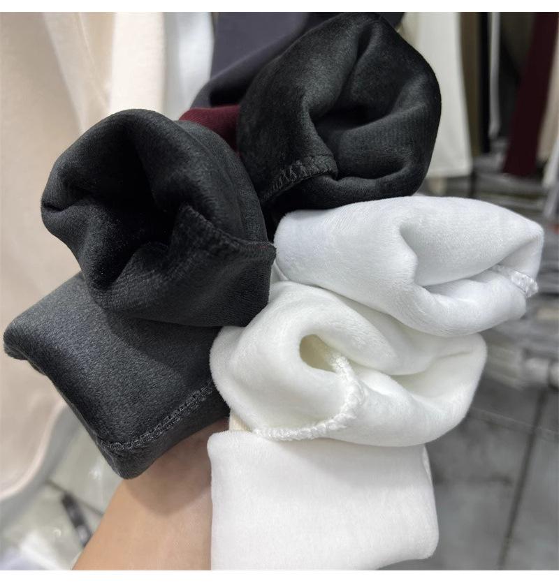 Women's Velvet Half-High Collar Long-Sleeve Base Layer Top for Autumn/Winter