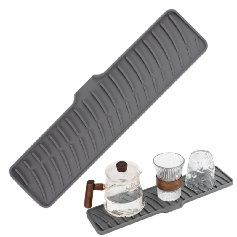 Silicone Faucet Splash Pad Kitchen Foldable Drainage Mat Multipurpose Toilet Soap Storage Slopes Design For Rapid Drainage