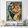 New Arrival 5D DIY Full Circle Diamond Painting "Tiger" Embroidery Cross Stitch Home Decor Gift