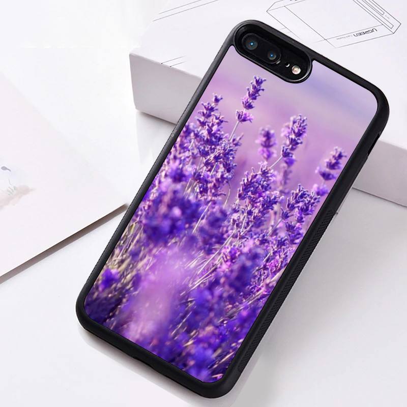 Einfache lavendel-lila Blumen Handyhülle Gummi Für iPhone 12 11 Pro Max Mini XS Max 8 7 6 6S Plus X 5S SE 2020 XR Hülle