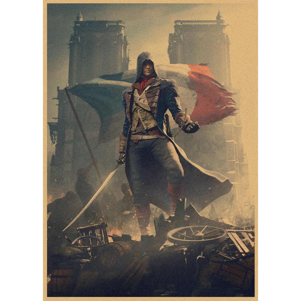 Assassin's Creed Retro Kraft Paper Wall Poster Mural 250