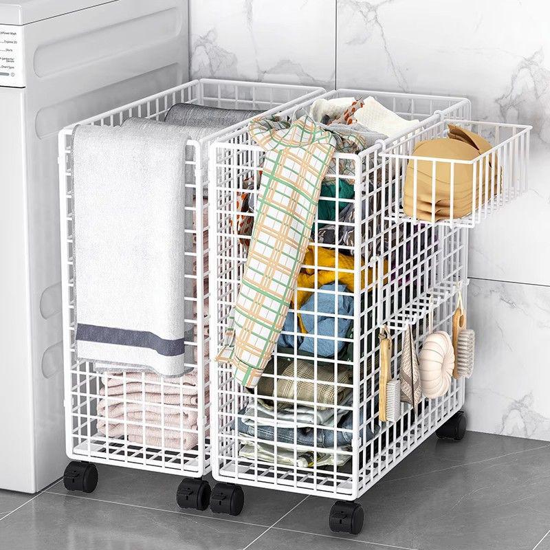 Beweglicher Yogamattenwagen mit schmalem Regal und Puppenaufbewahrungskorb