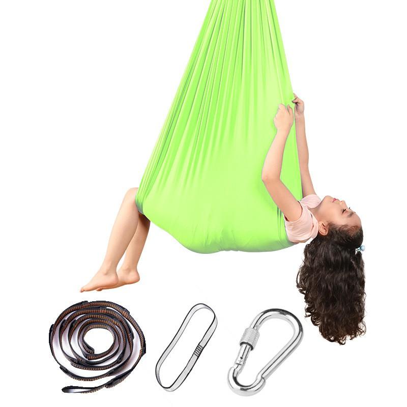 Kids Sensory Yoga Hammock Swing With Elastic Fabric 100x280cm 150x280cm Indoor Play Therapy Calming Space