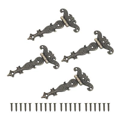 Sturdy Zinc Alloy T Hinges Set of 4 Decorative Hardware for Various Uses