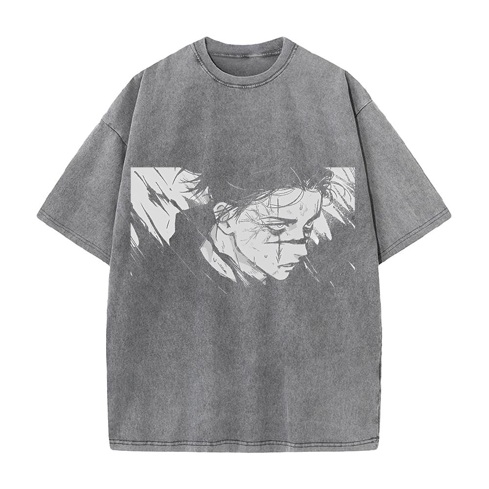 Anime Jujutsu Kaisen Choso Cool Graphic T Shirt Men Short Sleeve Clothing Oversized Tshirt Washed Cotton Tee Harajuku T-shirt