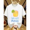 Man Women's Vintage Spicy Margarita Graphic T-Shirt Retro Cocktail Print Short Sleeve Round Neck