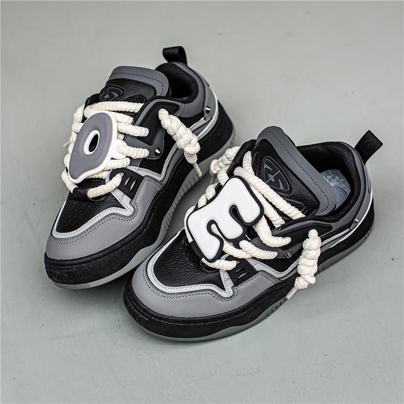 

2025 spring and autumn new men and women couple shoes Korean version trend dad shoes casual sports shoes bread shoes 36 чёрный