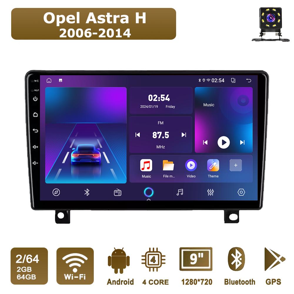 

Android Car-Play Car Radio For Opel Astra H 2006-2014 Multimedia Player Head Unit Stereo GPS Navigation BT WIFI,2+64GB чёрный
