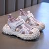 Girls' Closed-Toe Sport Sandals, Breathable Mesh Non-Slip Summer Shoes for Kids, Adjustable Strap Hiking Beach Sandals