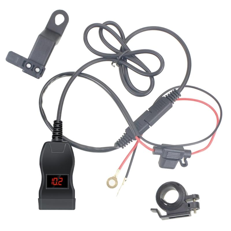 Kit de Port USB pour Moto 12V 24V Adaptateur SAE vers USB sur Moto Chargeurs Rapides USB Type C Étanche Prise de Courant