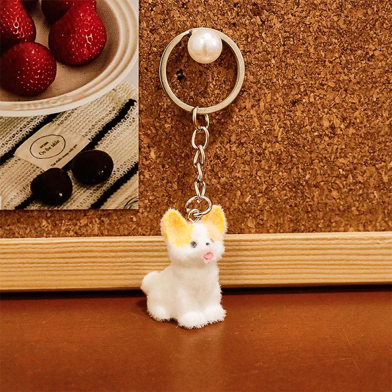 1PC Plush Playful Cartoon Soft Dog Durable Keychain Cute Pendant Exquisite Plush Gift 8.2*2.8cm