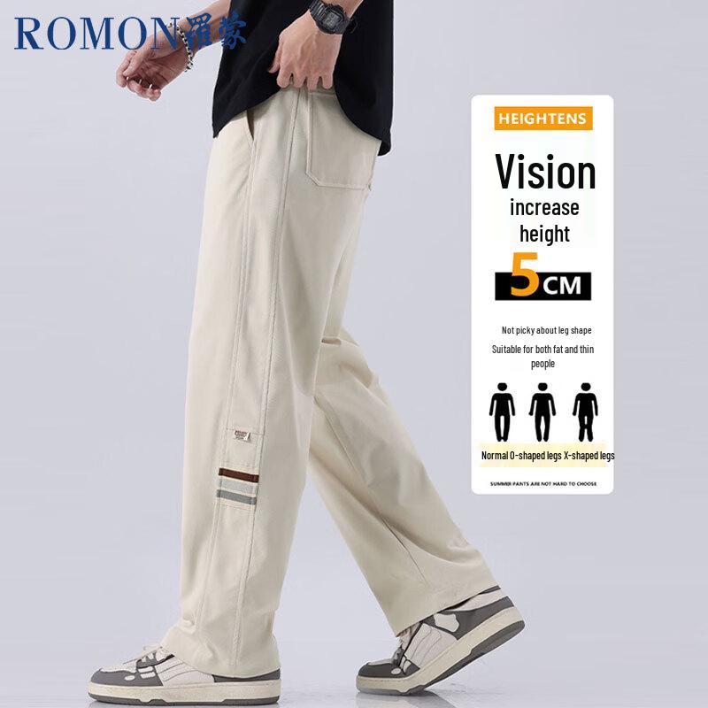 ROMON Men s Casual Loose Straight Leg Summer Pants 3XL