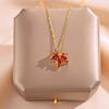 Maple Leaf Zirconia Collarbone Necklace Light Luxury Titanium Steel Chain Delicate Versatile Women Jewelry Fashion Pendant Gift Choice