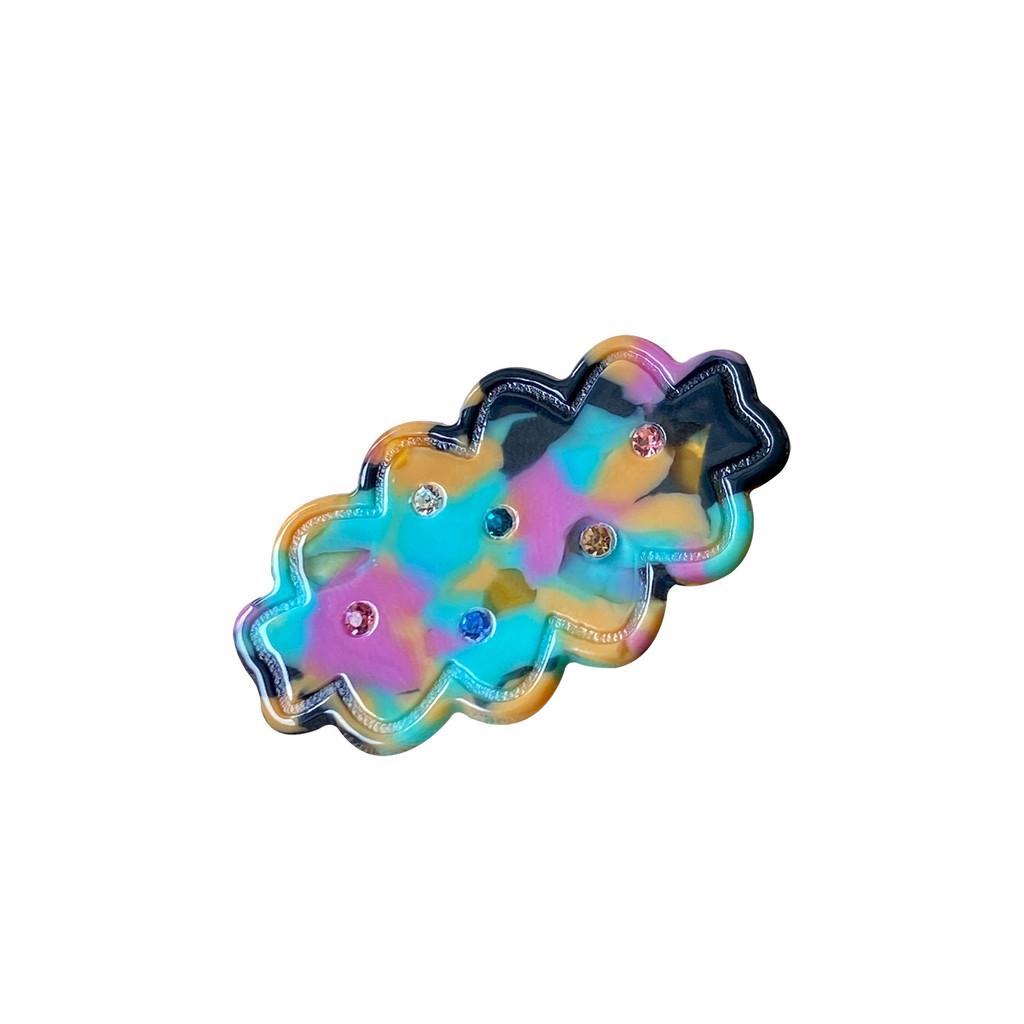 Chic Oval Design Colorful And Brown Duckbill Hair Clips For Stylish Hair Accessories