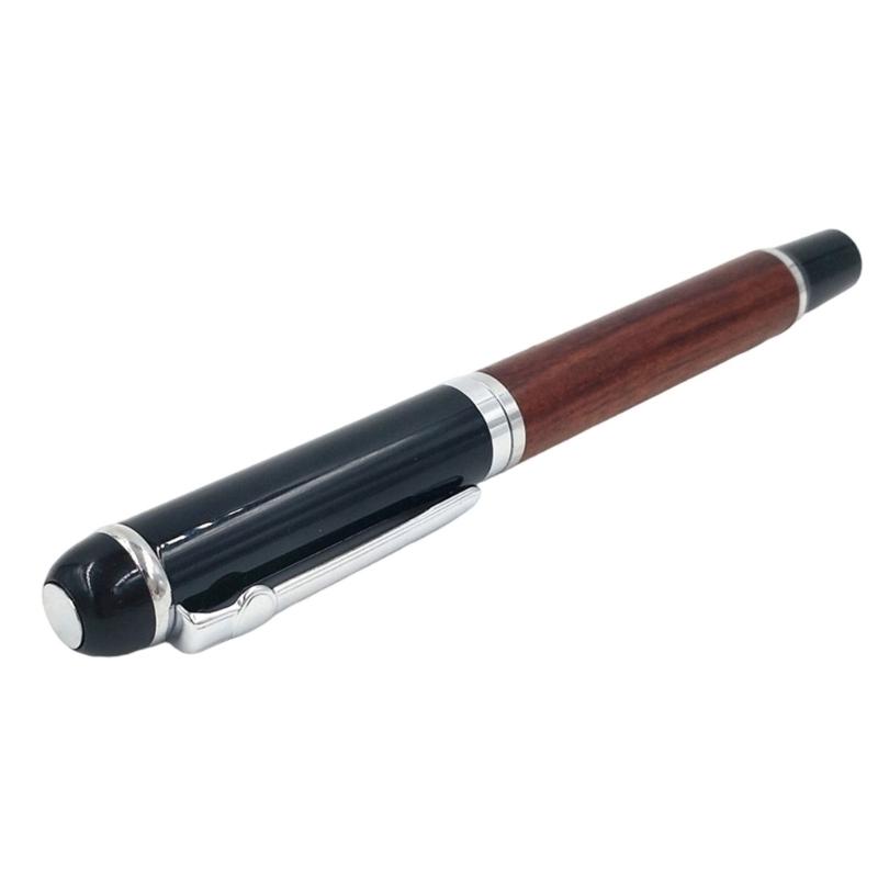 Wooden Fountain Pen with Refillable Piston Filled Inks Cartridge Calligraphy Fountain Pen with 0.5mm Tip