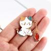 Decoration Friend Gift Jewelry Accessories Cat Brooch Cat Fishing Brooch Badge Pin Enamel Brooch