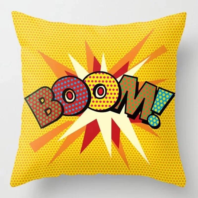 Cartoon Buchstaben Graffiti Kissenbezug Zuhause Schlafzimmer Wohnzimmer Sofa Kissenbezug Mietdekoration Dekorative Kissenbezug