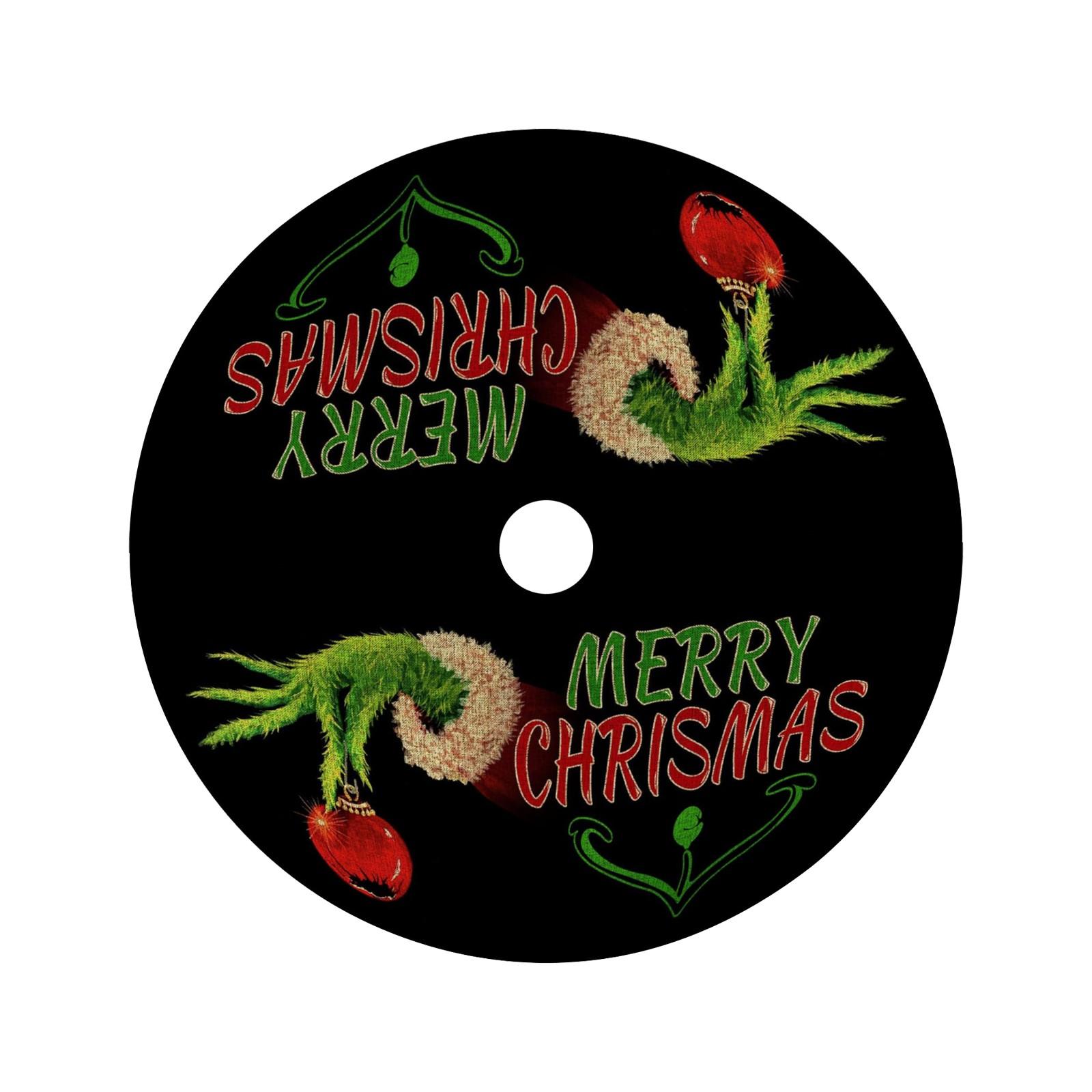 

36 дюймів Різдвяна ялинка Рукоділля Прикраса Нижній покрив для ялинки Окружність ялинки Мультяшний принт One Size