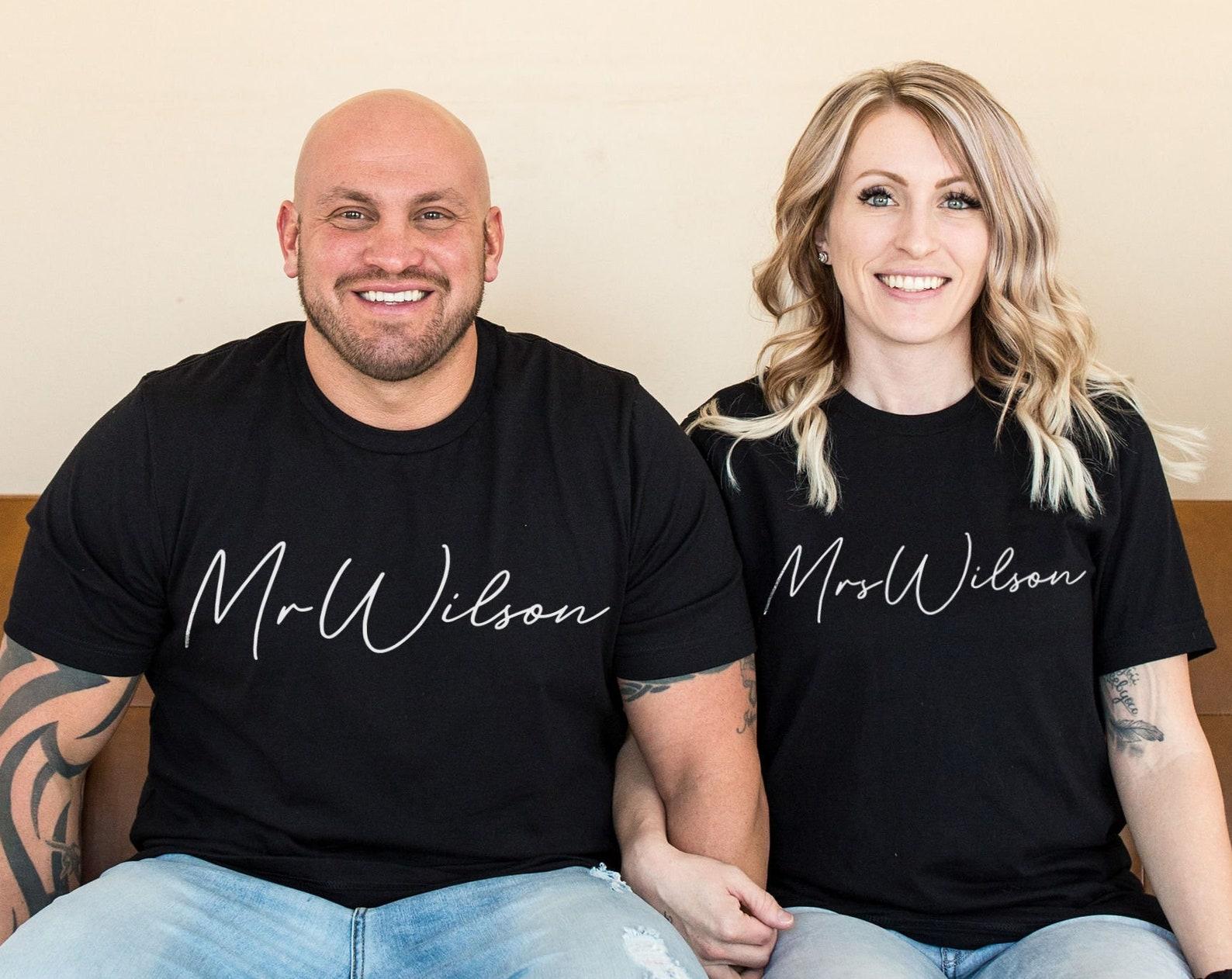 Personalized Mr & Mrs Shirts: Custom Wedding T-Shirts XL