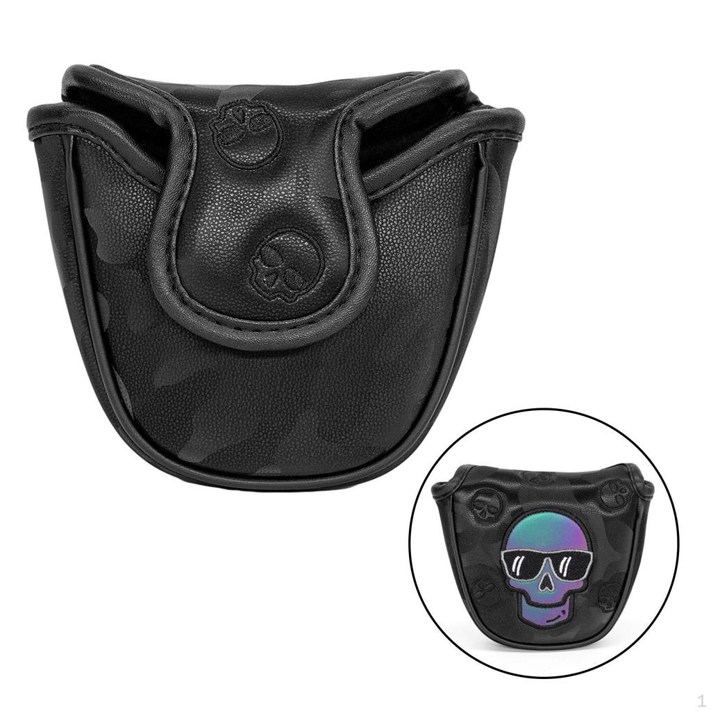 Cool Skull Golf Mallet Putter Head Cover Closure