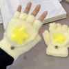 Coral Velvet Plush Gloves Cute Star Flip Gloves New Star Gloves  Gift